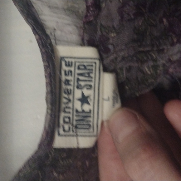 Converse One Star ⭐ Purple Floral Sheer Blouse - Picture 3 of 4